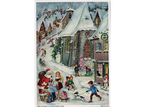 Adventskalender Jul i akebakken 21x30cm 