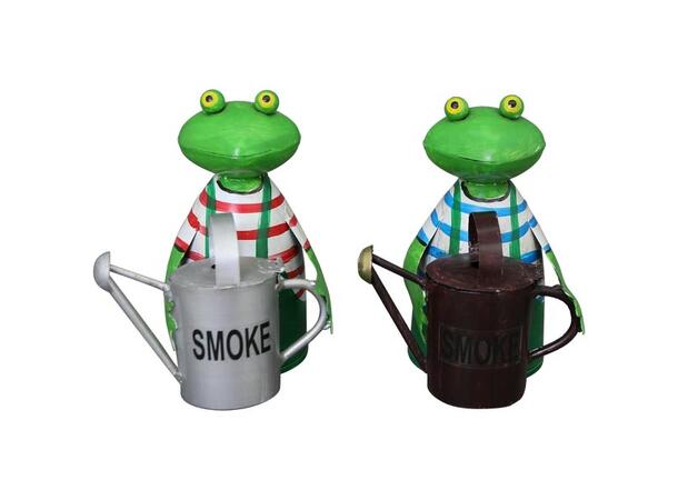 Askebeger frosk metall 15x13x19cm 2ass 