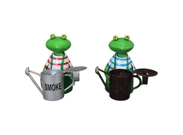 Askebeger frosk metall 15x13x19cm 2ass 