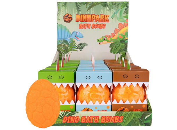 Badebombe Dinopark 100gr ass farger Forpk 12stk Vegansk Uten parabener/SLES 