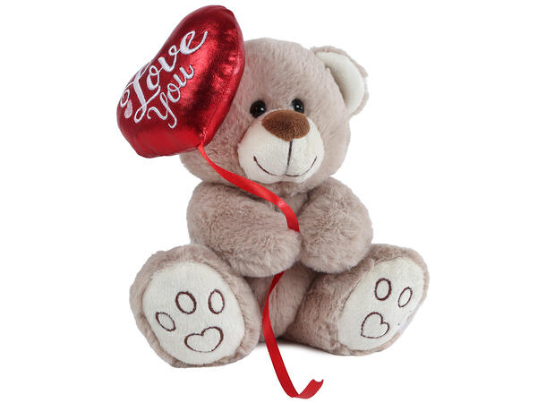 Bamse plysj hjerteballong 20cm 2ass Forpk 6stk Take me home 