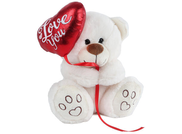 Bamse plysj hjerteballong 20cm 2ass Forpk 6stk Take me home 