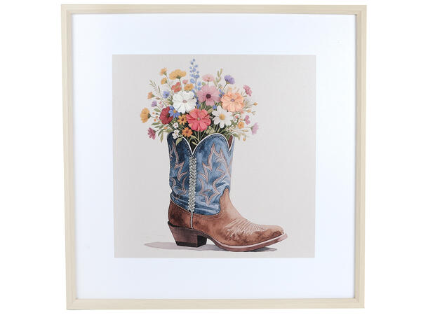 Bilde støvler blå/rosa tre 60x60cm 2ass 