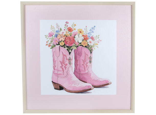 Bilde støvler blå/rosa tre 60x60cm 2ass 