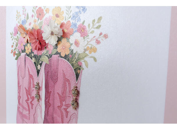 Bilde støvler blå/rosa tre 60x60cm 2ass 