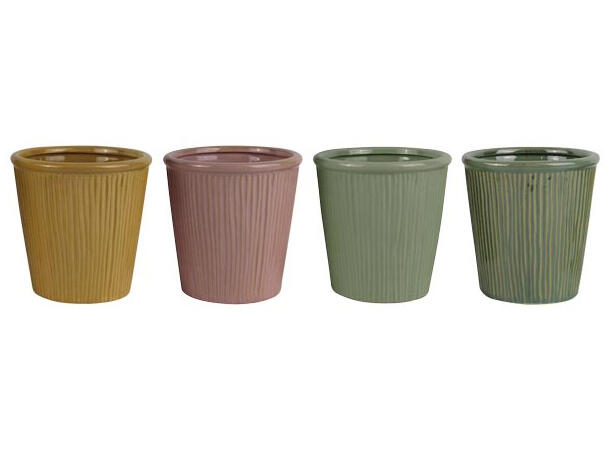 Blomsterpotte keramikk 14x14cm 4ass Forpk 8stk 