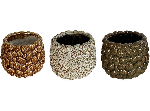 Blomsterpotte kongler brune 21x17cm 3ass 
