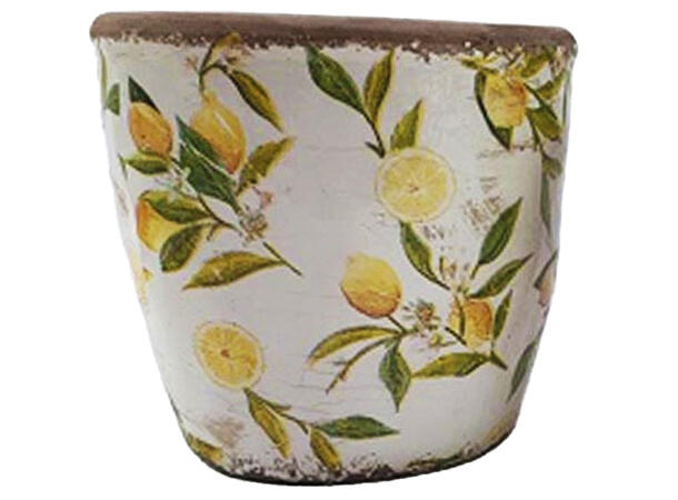 Blomsterpotte m/sitron keramikk 16x15cm 