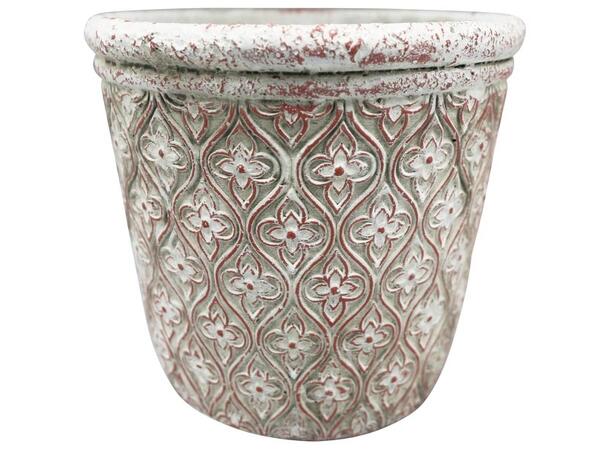 Blomsterpotte mønstret sement 17,5x16cm 