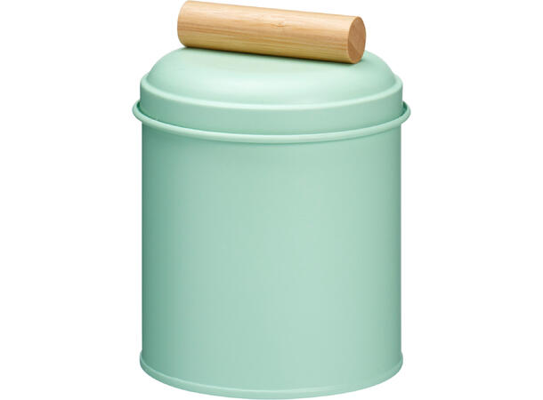 Boks m/lokk pastell 11x11x16cm 4ass Håndtak i bambus Forpakning: 12stk 