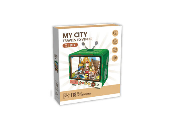 Book Nook mini Venezia 118 deler Med Led-lys, uten batteri 