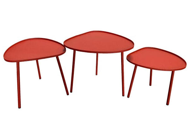 Bord metall emalje rødt 42x39x38cm 