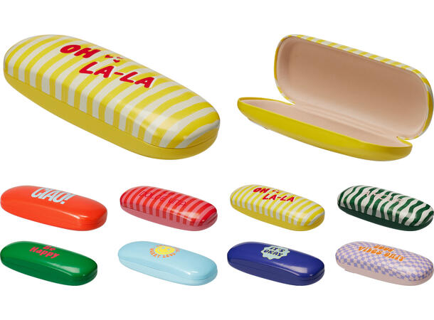 Brilleetui 16x6x4cm 8ass tekster 