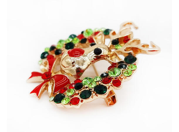 Brosje Reinsdyr metall i gaveeske Sink uten kadmium, nikkel, bly 