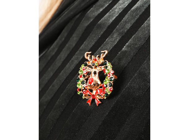 Brosje Reinsdyr metall i gaveeske Sink uten kadmium, nikkel, bly 