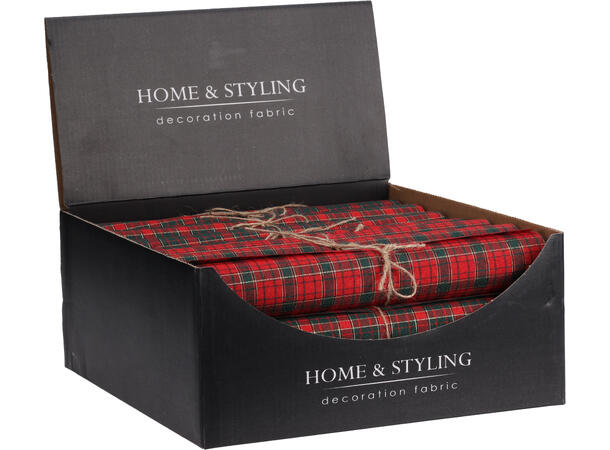 Dekorrull ruter Rød Grønn 28x270cm 2ass Display 21stk Polyester 