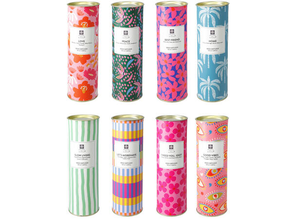 Duftlys glass 6,5x6,5x19 cm 100ml 8ass Forpk 16stk 