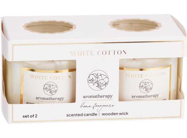 Duftlys glass treveke 6x6cm 2stk 6ass Forpk 12stk Brenntid 8t 