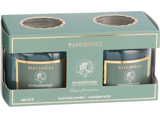 Duftlys glass treveke 6x6cm 2stk 6ass Forpk 12stk Brenntid 8t 