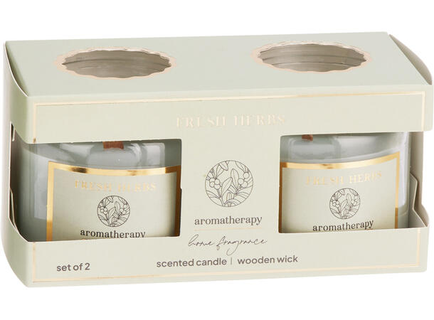 Duftlys glass treveke 6x6cm 2stk 6ass Forpk 12stk Brenntid 8t 