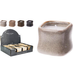 Duftlys porselen 6x6x5cm 4ass Display med 12stk. Brenntid 5 timer