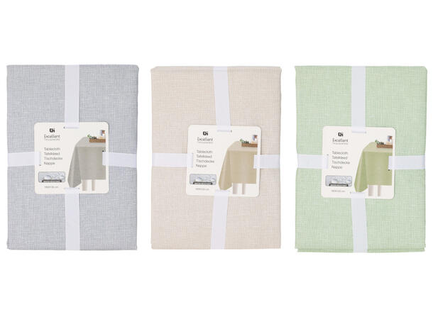 Duk 130x180 cm lin-look 3ass Forpk 10stk100% polyester vannavstøtende 
