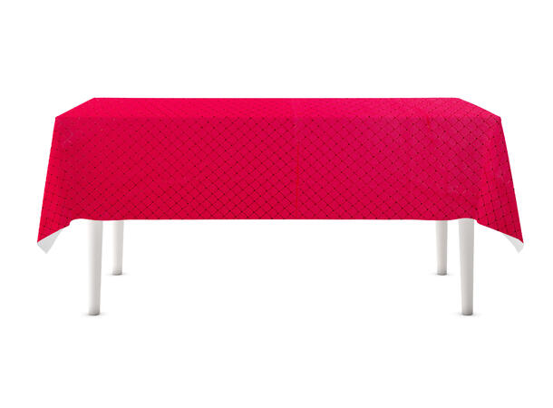 Duk rød diamantprint fløyel 140x240cm Velurpolyester 