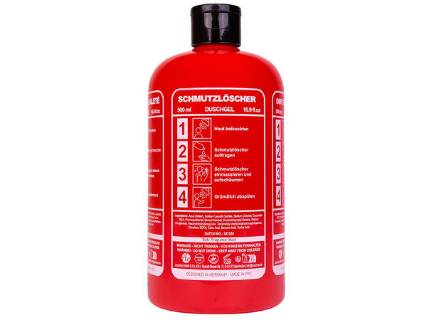 Dusjsåpe 500ml Brannslukker rød Forpk 6stk Vegansk Uten parabener/SLES 