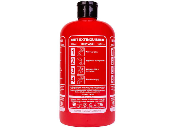 Dusjsåpe 500ml Brannslukker rød Forpk 6stk Vegansk Uten parabener/SLES 
