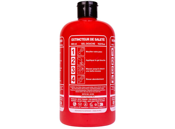 Dusjsåpe 500ml Brannslukker rød Forpk 6stk Vegansk Uten parabener/SLES 