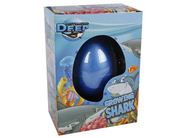 Egg med voksende hai 6cm 3ass Display 12 stk 