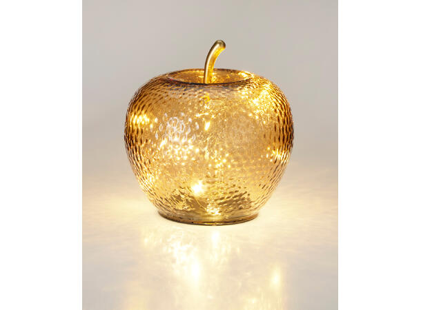 Eple brunt glass m/15 LED 15x15,5cm Batteri 2xAA timer 6/18 av/på I gaveeske 