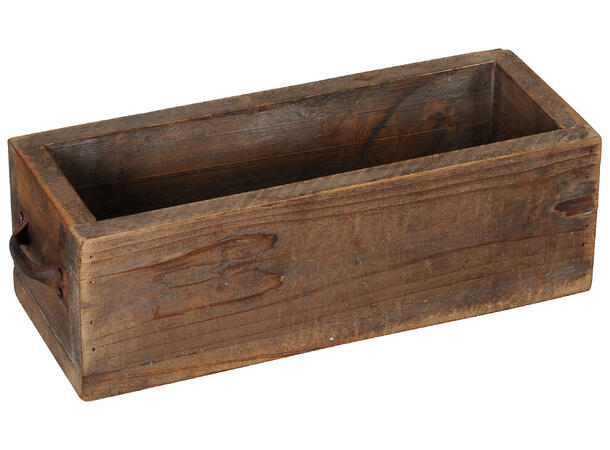 Eske antikkbrun tre 29x11,5x9,5cm 