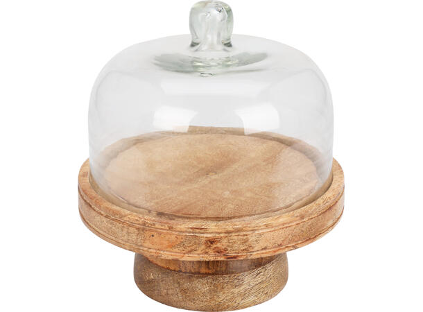 Fat m/glasskuppel mangotre 19x17cm Vekt: 905g FSC 100% 