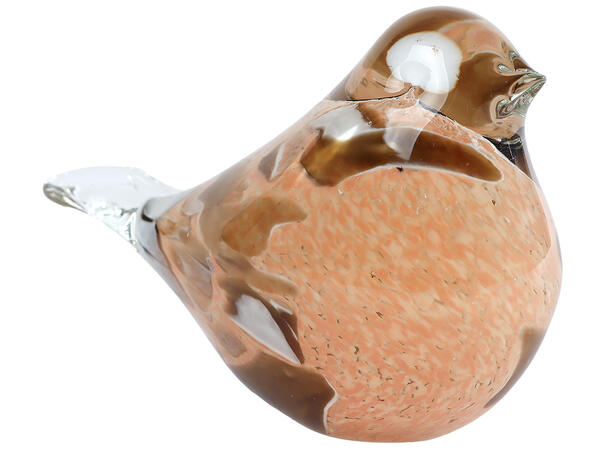 Fugl beige glass 15x7,5x9cm Forpk 6stk 