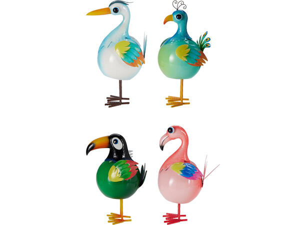 Fugl stående metall 23x18x38cm 4ass Forpkn.8stk 