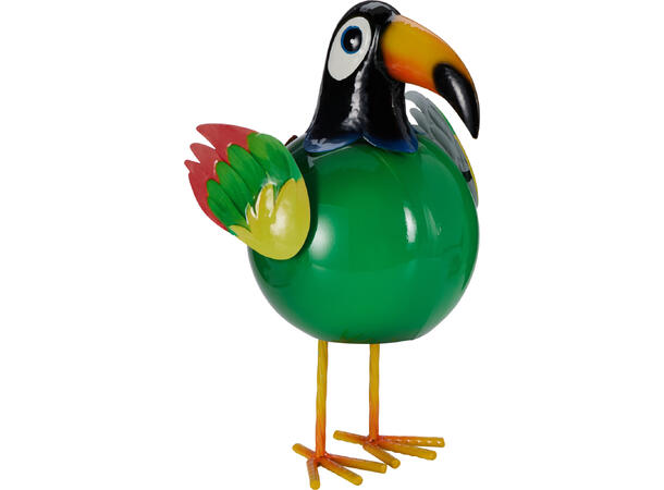 Fugl stående metall 23x18x38cm 4ass 