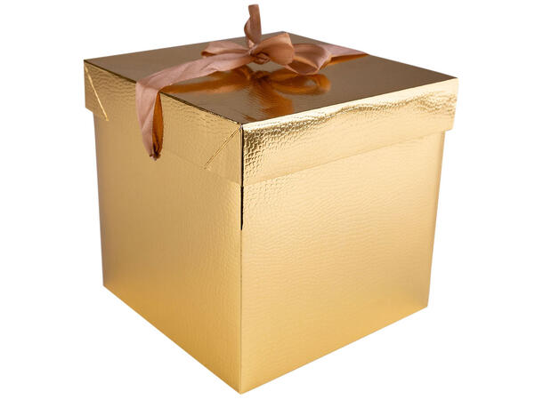 Gaveeske sammenleggbar 15x15x15cm gull Forpk 12stk 