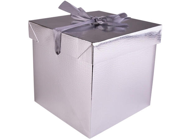 Gaveeske sammenleggbar 30x30x30cm sølv Forpk 12stk 