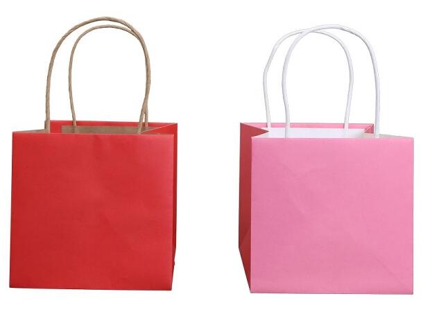 Gavepose fushcia rød 14x14x13cm 2ass Forpk 24stk Gavepose til blomster 