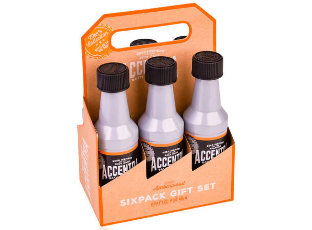 Gavesett 6 deler ølflasker m/velvære Amberwood Vegansk Uten parabener/SLES 