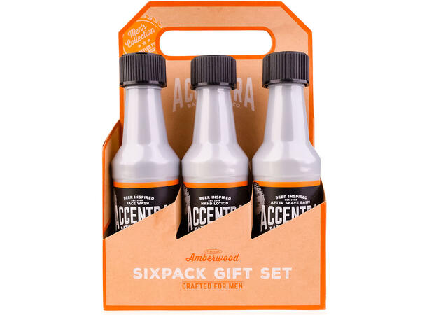 Gavesett 6 deler ølflasker m/velvære Amberwood Vegansk Uten parabener/SLES 
