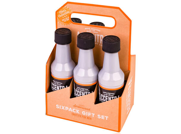 Gavesett 6 deler ølflasker m/velvære Amberwood Vegansk Uten parabener/SLES 