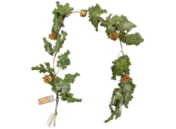 Girlander 20 LED grønn m/kongler 150cm 