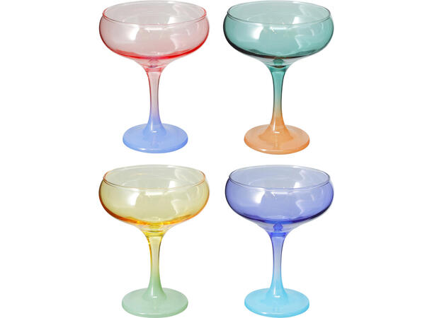 Glass Cocktail duo-farge 270ml 13cm 4ass 