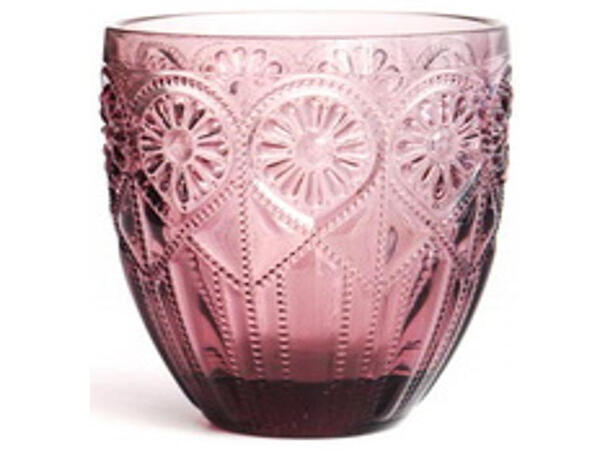 Glass rosa mønstret glass 9x10cm Verrerie 