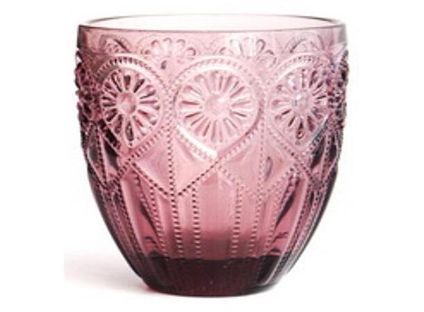 Glass rosa mønstret glass 9x10cm Verrerie 