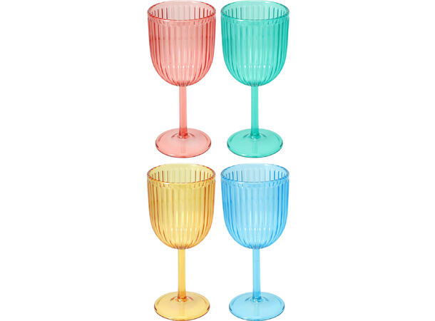 Glass stripet 17cm 250ml 4ass Forpk 24stk PP materiale 