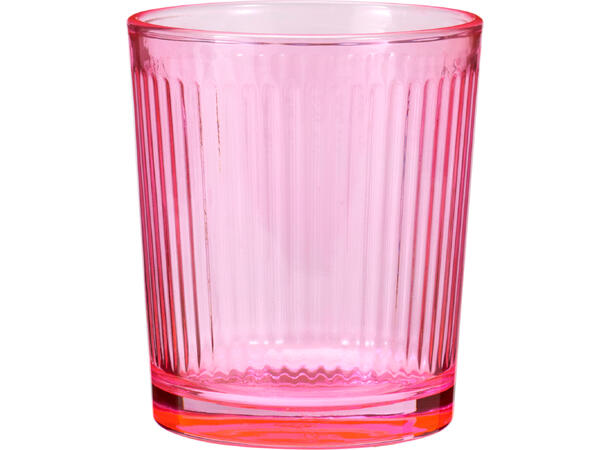 Glass stripet h:10cm 360ml 4ass s/4 Rosa, grønn, blå, orange 