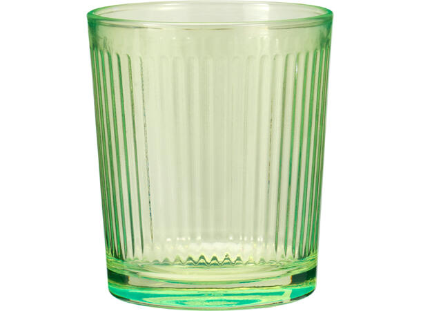 Glass stripet h:10cm 360ml 4ass s/4 Rosa, grønn, blå, orange 